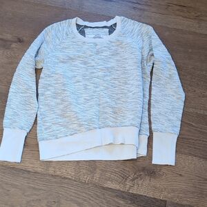 White and Gray Textured Sweater